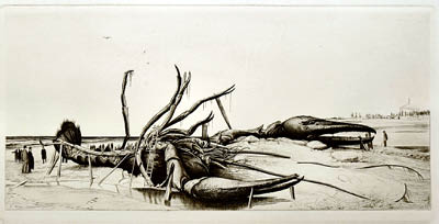 Richard Müller (1874-1954),Vom Sturm angespülter, gigantischer Hummer, von
Menschenmassen bestaunt,An enormous Lobster, washed ashore, surrounded by an amazed crowd